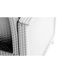 SET DA GIARDINO "ROSALIE LOUNGE" CON DUE POLTRONE, DIVANO 2 POSTI E TAVOLINO COLORE BIANCO - KETER