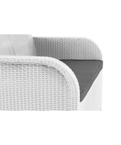 SET DA GIARDINO "ROSALIE LOUNGE" CON DUE POLTRONE, DIVANO 2 POSTI E TAVOLINO COLORE BIANCO - KETER