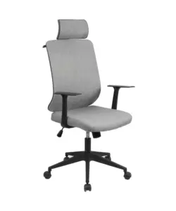 SEDIA DA UFFICIO TRASPIRANTE BELLAHOME "YALE" CON BRACCIOLI, POGGIATESTA REGOLABILE, APPENDIGIACCA IN TESSUTO GRIGIO 62X65X114-123 CM