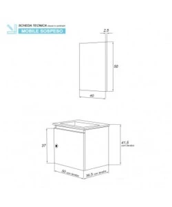 MOBILE BAGNO "PETIT" BIANCO, 50X36X42 CM