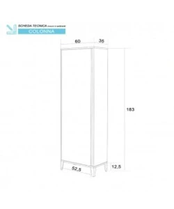 ARMADIO PORTASCOPE ROVERE SCURO, 60X35X183CM