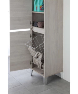 COLONNA PORTA BIANCHERIA ROVERE SCURO 40X35X183 CM