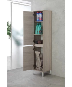 COLONNA PORTA BIANCHERIA ROVERE SCURO 40X35X183 CM
