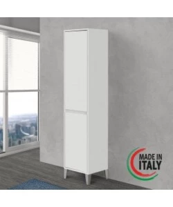 COLONNA PORTA BIANCHERIA BIANCA 40X35X183 CM