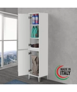 COLONNA PORTA BIANCHERIA BIANCA 40X35X183 CM