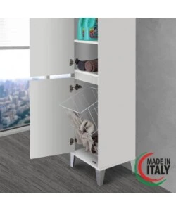 COLONNA PORTA BIANCHERIA BIANCA 40X35X183 CM