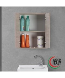 PENSILE 2 ANTE ROVERE CHIARO, 60X72X30 CM