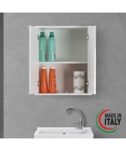 PENSILE 2 ANTE BIANCO LACCATO, 60X72X30 CM