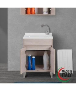 LAVATOIO ROVERE CHIARO 2 ANTE, 60X84X50 CM