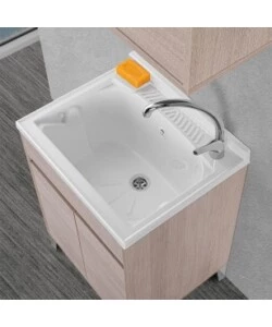 LAVATOIO ROVERE CHIARO 2 ANTE, 60X84X50 CM