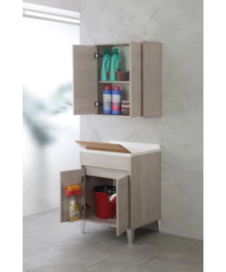 LAVATOIO ROVERE CHIARO 2 ANTE, 60X84X50 CM