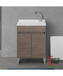 LAVATOIO ROVERE SCURO 2 ANTE, 60X84X50 CM