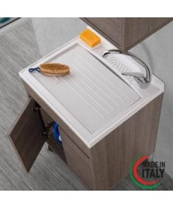 LAVATOIO ROVERE SCURO 2 ANTE, 60X84X50 CM