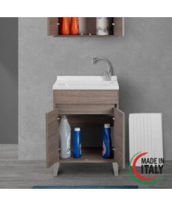 LAVATOIO ROVERE SCURO 2 ANTE, 60X84X50 CM
