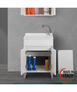 LAVATOIO BIANCO LACCATO 2 ANTE, 60X84X50 CM