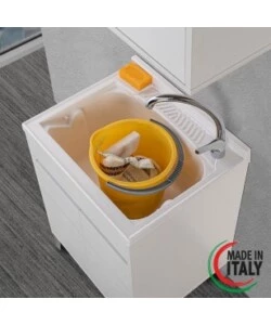 LAVATOIO BIANCO LACCATO 2 ANTE, 60X84X50 CM