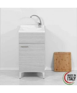 LAVATOIO "SLIM" ROVERE GRIGIO, 45X50X83 CM