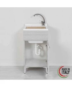 LAVATOIO "SLIM" ROVERE GRIGIO, 45X50X83 CM