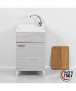 LAVATOIO "SLIM" ROVERE GRIGIO, 50X50X83 CM