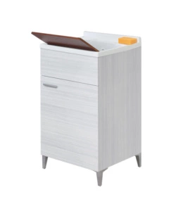 LAVATOIO "SLIM" ROVERE GRIGIO, 50X50X83 CM