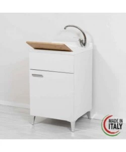 LAVATOIO "SLIM" BIANCO LUCIDO, 50X50X83 CM