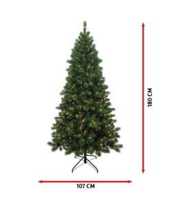 ALBERO DI NATALE "STELLA" CON 250 LUCI A LED INTEGRATE BIANCO CALDO, 180 CM