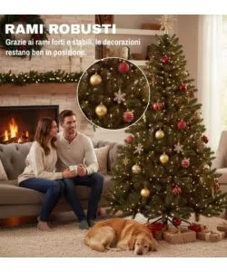 ALBERO DI NATALE ARTIFICIALE XMAS JOY "STELLA" VERDE CON LED INTEGRATI BIANCO CALDO 180 CM