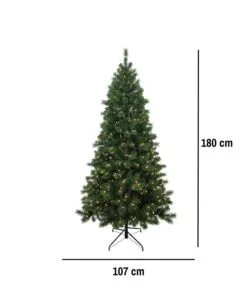 ALBERO DI NATALE ARTIFICIALE XMAS JOY "STELLA" VERDE CON LED INTEGRATI BIANCO CALDO 180 CM