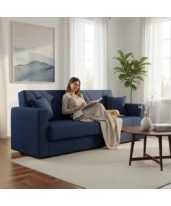 DIVANO LETTO "IBIZA" 3 POSTI TESSUTO BLUE JEANS, 214X81X89 CM