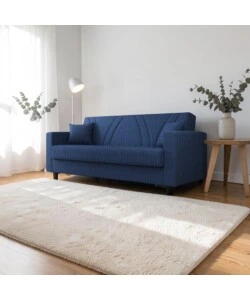 DIVANO LETTO "IBIZA" 3 POSTI TESSUTO BLUE JEANS, 214X81X89 CM