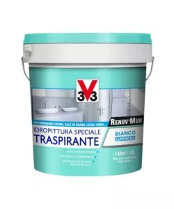 PITTURA MURALE TRASPIRANTE V33 "RENOV'MUR" BIANCO 14 LT
