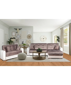 DIVANO LETTO "APOLLO" 2 POSTI IN ECOPELLE GRIGIO E BIANCO, 163X84X91 CM