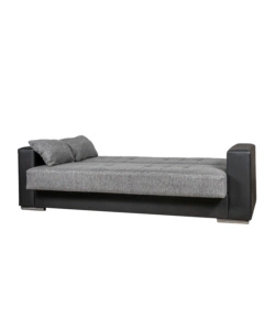 DIVANO LETTO "PADOVA" 3 POSTI NERO E GRIGIO, 230X93X97 CM