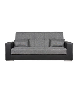 DIVANO LETTO "PADOVA" 3 POSTI NERO E GRIGIO, 230X93X97 CM