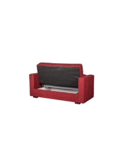 DIVANO LETTO "NORA" 2 POSTI IN TESSUTO ROSSO, 155X80X87 CM