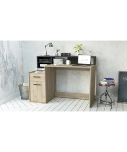 SCRIVANIA "DELPHI" LEGNO E NERO, 126,2X59,8X93,5 CM