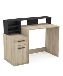 SCRIVANIA "DELPHI" LEGNO E NERO, 126,2X59,8X93,5 CM