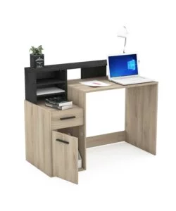 SCRIVANIA "DELPHI" LEGNO E NERO, 126,2X59,8X93,5 CM
