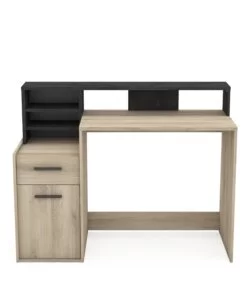 SCRIVANIA "DELPHI" LEGNO E NERO, 126,2X59,8X93,5 CM