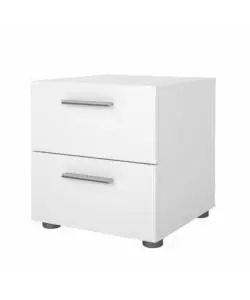 COMODINO 2 CASSETTI "PEPE" BIANCO 40X40,2X42,3 CM