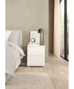 COMODINO 2 CASSETTI "NOVA" BIANCO 40,2X34X48,2 CM
