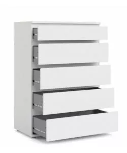 CASSETTIERA "NOVA" CON 5 CASSETTI BIANCA, 76X106X40 CM