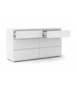 CASSETTIERA "NOVA" CON 6 CASSETTI BIANCA, 153X83X50 CM