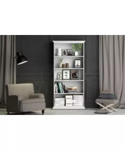 LIBRERIA "PARIS" BIANCA CON 4 RIPIANI, 96X36X200 CM