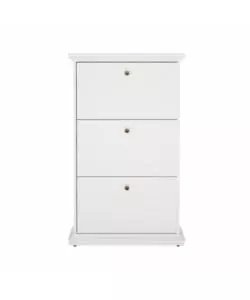 SCARPIERA "PARIS" BIANCA CON 3 ANTE, 77,8X127,7X27,4 CM
