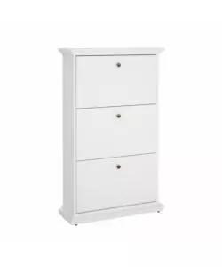 SCARPIERA "PARIS" BIANCA CON 3 ANTE, 77,8X127,7X27,4 CM