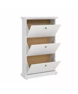 SCARPIERA "PARIS" BIANCA CON 3 ANTE, 77,8X127,7X27,4 CM