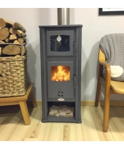 STUFA A LEGNA CON FORNO IGNIP "ROMA" EFFETTO LEGNO 12 KW