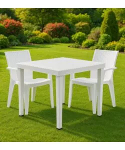 TAVOLO DA ESTERNO "BRIO"  QUADRATO COLORE BIANCO, 82X82 CM