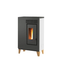 STUFA A PELLET SLIM CARIS "FIORE" CON PIEDINI BIANCO 5,0 KW